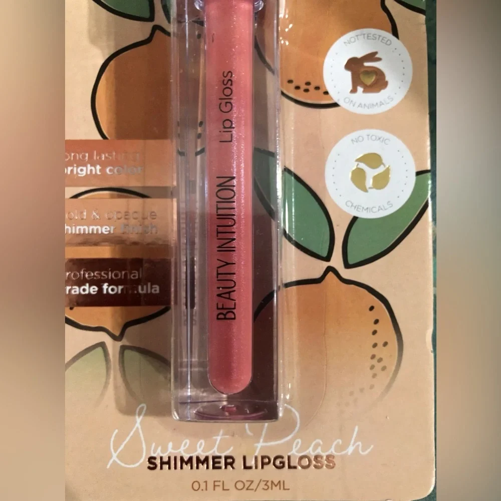 2pack sweet peach shimmer professional grade‎ long lasting formula lip gloss new